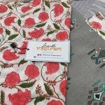 Gray color Top With White Printed Bottom With Mulmul Dupatta