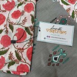Gray color Top With White Printed Bottom With Mulmul Dupatta