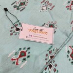 Light Blue Top With White Bottom Cotton Suit With Mulmul Dupatta