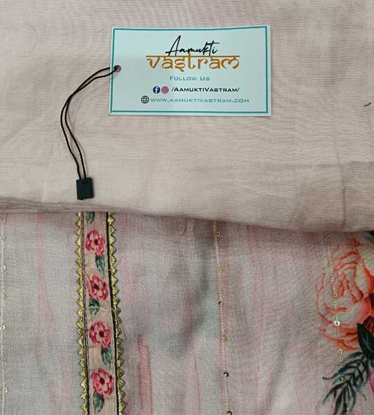 Pink Color Linen Suit With Beautiful Digital Printed Dupatta With Four Sided Samosa Lace