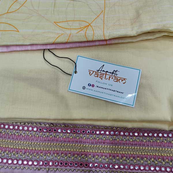 Pink Top and lemon Bottom With Dupatta