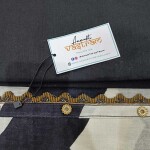 Black And White Cotton Suit With Mulmul Dupatta